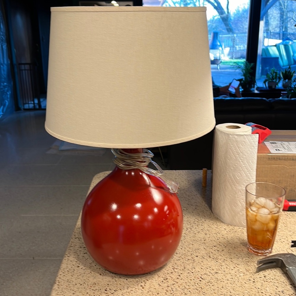 Red modern lamp